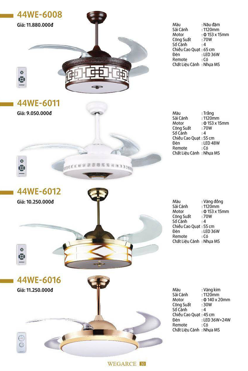 CATALOGUE WEGARCE - QUẠT TRẦN - NEM Decor CATALOGUE WEGARCE - QUẠT TRẦN - NEM Decor