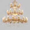 Đèn chùm đồng cổ điển hạt pha lê thông tầng cao cấp N86850